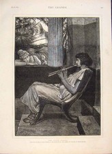 Original Old Antique Print