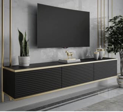 Floating unit black - tv, wall