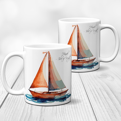 Personalised sailboat mug - personalised,