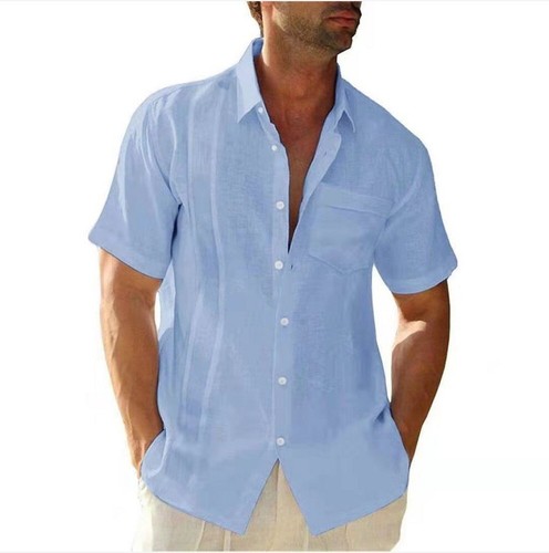 Mens short sleeve cotton - cotton, linen