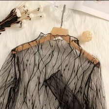 Sexy Black White Line Lace See