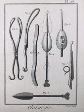 Surgery 1779 Clamp Surgeon Scalpel Engraving Encyclopedia Diderot