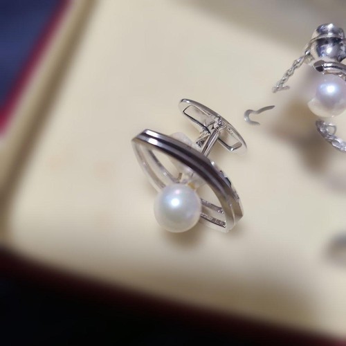 Mikimoto pearl cufflinks tie - cufflinks,