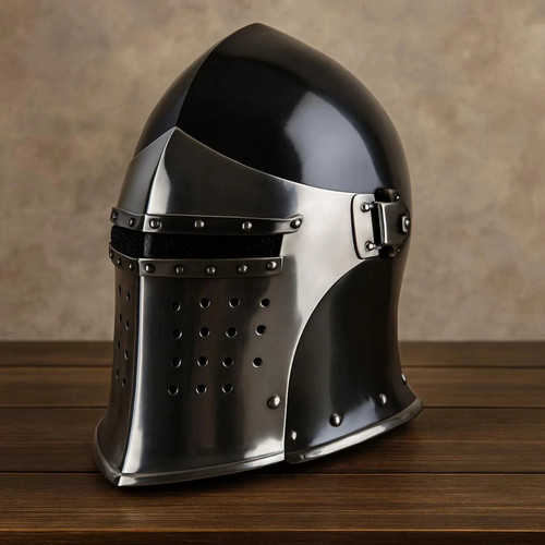 Medieval barbuta knight helmet - medieval,