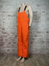 Vintage DUXBAK Orange Bib N Brace Thermal Insulated Hunting Overalls Sz L 38-40W