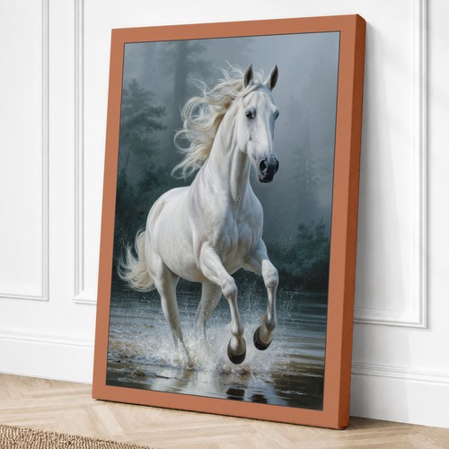 White horse mist modern - horse,