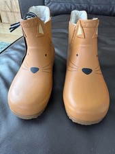 Joules Kids Wellington Raindance Fox Ankle Boots Size 11 EU29 Brown Fur Lined 