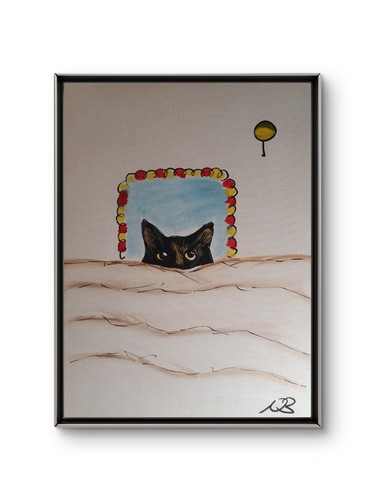 Sleeping cat 12x16 - cat,