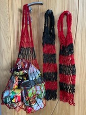 3 x Reusable Mesh Net String Bags Fruit Store Shopping Bag Handbag Tote UKSeller