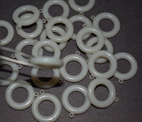 Vintage white plastic rings - vintage, 24
