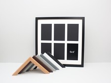 Wooden Multi Aperture photo Frame. Holds six 6x4" photos. 40x40cm Frame