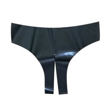 Latex Rubber T Shorts Thong Panties Briefs Slit Cutout Black or Pink Rose