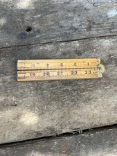 VINTAGE RABONE CHESTERMAN BOXWOOD & BRASS 24” FOLDING WOODEN RULE