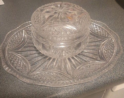 Antique cut glass powder - antique,