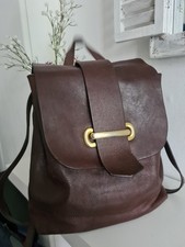 John Lewis Real Leather Backpack Rucksack Bag Brown Medium