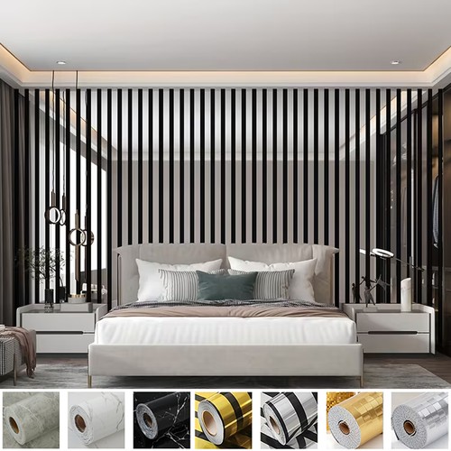 Silver mirror effect stripes - mirror,