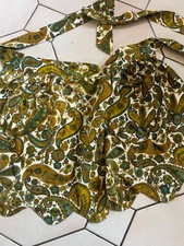 Vintage 1960s Half Piny Apron Paisley 2 Pockets Retro MCM Mid Century