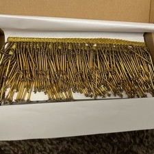 Gold Bead Fringe Bridal Saree Tassel Sew on Trim Curtain Edge Lace - 2 yards.