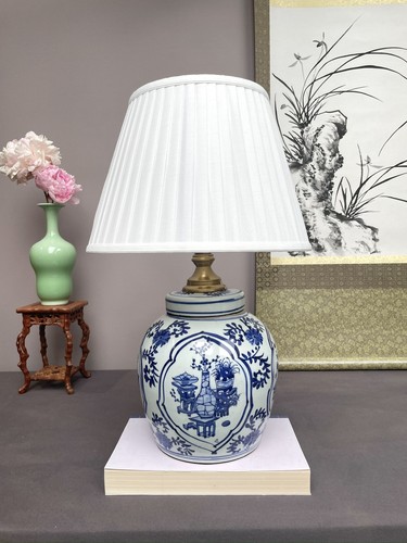 Single chinoiserie table lamp - chinoiserie,