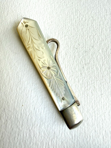 Antique silver mother pearl - mother, of