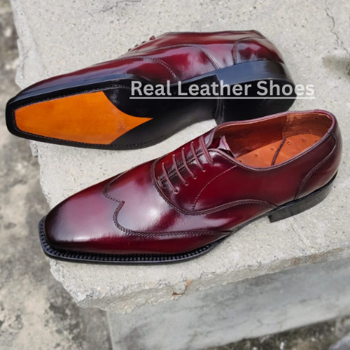 Classic genuine maroon leather - genuine,