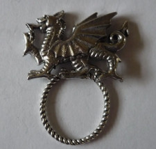 Welsh Dragon Brooch drop hoop Holder For Glasses , Pen , ID Jewellery cw31