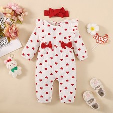 Infant Baby Girls Heart Bow