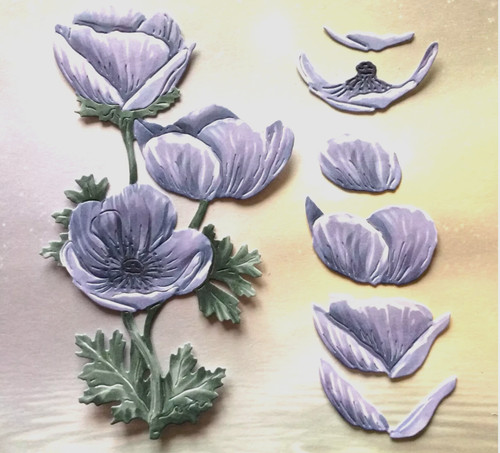 Anemone die cuts - die, purple