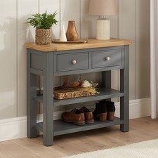 Marbury Slate Grey 2 Drawer Hall Console Table - SLIGHT SECONDS - SLA17-F339