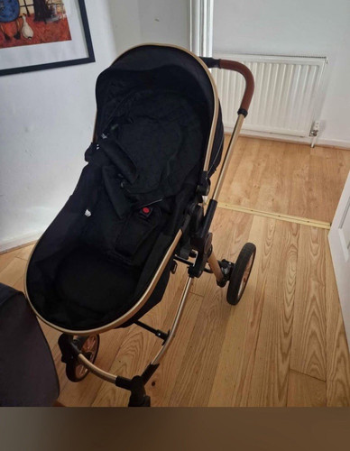 Black gold single pushchair - black/gold,