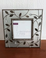 Next 6   6" Photo Frame Decorative Metal Leaf & Diamante Flower Design
