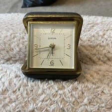 Vintage Europa 7 Jewels Travel Clock (in Working Order)