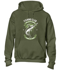 FISHING CLUB HOODY HOODIE CARP FISHERMAN ANGLER GIFT PRESENT CLOTHING TOP
