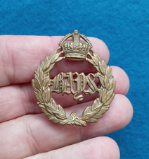 2nd Dragoon Guards Queens Bays Vintage Brass Military Cap Badge.     A1-22