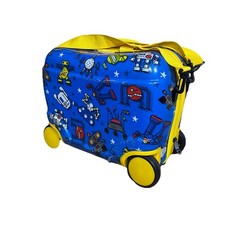 Star Child Kid Suitcase Travel Luggage Robots Carry On Pull Along Wheeled Case 