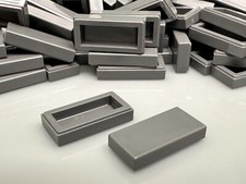 LEGO Tile 1x2 With Groove 3069, Dark Grey, From Big Ben Set 10253, 100 Pieces