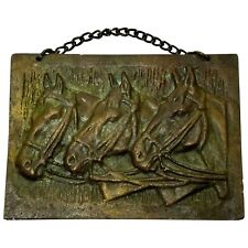 Art Deco Bronze Trio Bay Hunter Horses Sculpture Circle John Rattenbury Skeaping