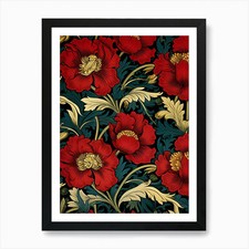Red Poppy Wallpaper 1 Art Print Framed Wall Art Poster Canvas Print Picture