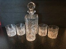 Vintage crystal decanter and - crystal,