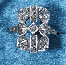 Art Deco Marcasite 9ct Gold &