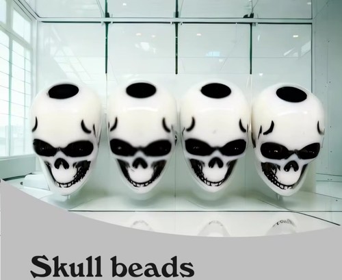 Acrylic skull beard bead with - bead,