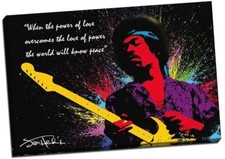 Jimi Hendrix Quote Colour Splash Canvas Print Large 30x20"