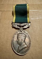 WW2 George VI Territorial Efficiency Medal MIDDLESEX REGIMENT 6205638 SGT BOWDEN