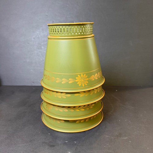 Vintage olive green toleware - green,