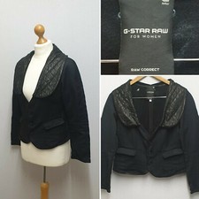 G-STAR RAW FOR WOMEN RCT MIDNIGHT CHAMBRE WOMENS JACKET INDIGO BLUE SIZE 36