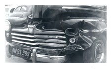 1951 Crashed Ford Car Front