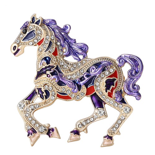 Elegant horse shaped brooch - shaped,