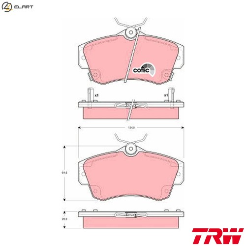 Brake pad set disc - set,