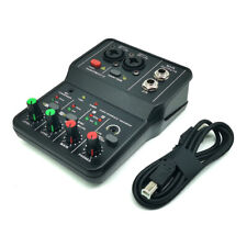 2 Channel Audio Mixer Mini Sound Mixing Console DJ Music Live Record Board USB
