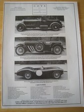 COYS OF KENSINGTON CARS IN STOCK BENTLEY FRASER-NASH TT A 1994 ADVERT A4 FILE 46